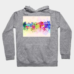 Brussels skyline in watercolor background Hoodie